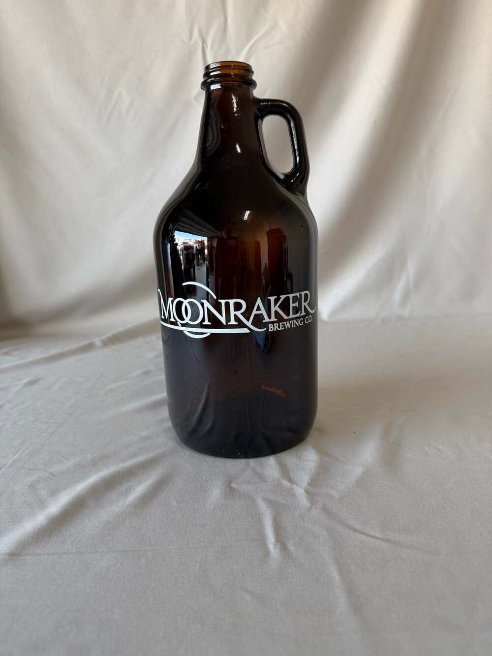 Moonraker Brewing Co. Beer Growler 64 Fl Oz Amber Glass Jug